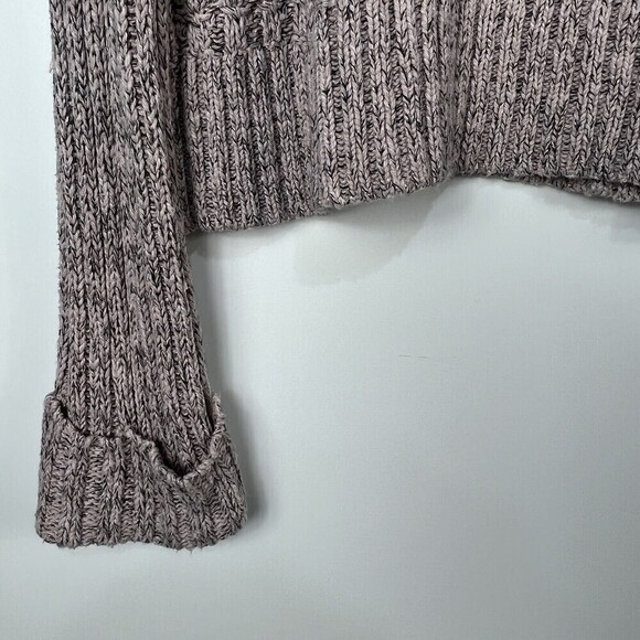 Free People Twisted Marled Cable Tneck in Ballet Combo Chunky Women’s Large - Picture 3 of 6